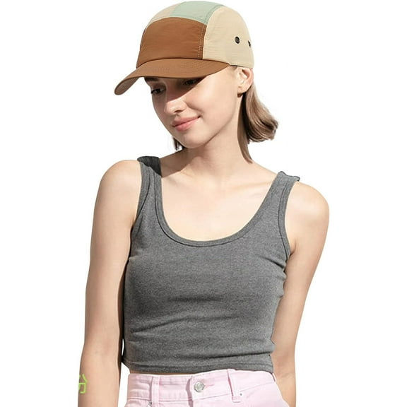 CoCoMangos 5 Panel Cap Waterproof Trucker Cap Curved Bill Baseball Cap Dad Cap Color-Blocked Hat Summer Breathable Outdoor Cap