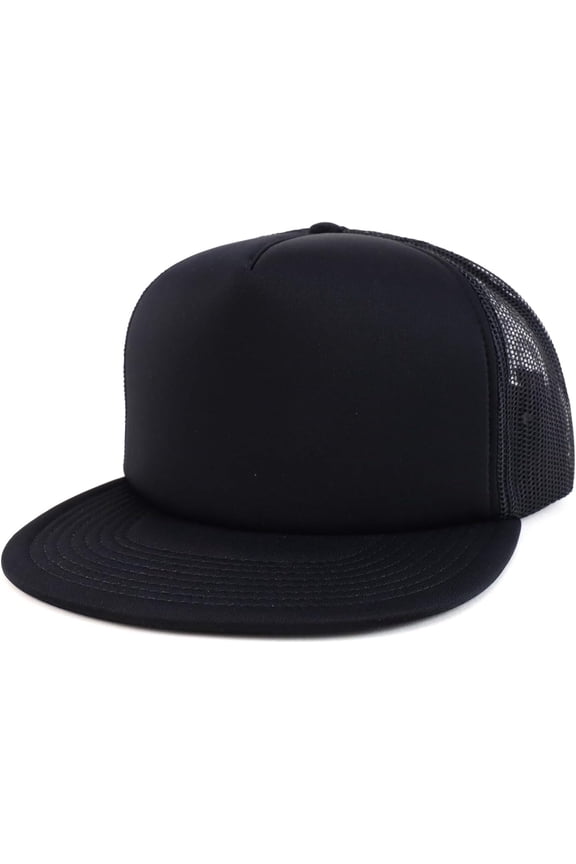 Armycrew Oversized XXL 5 Panel Flat Bill Foam Trucker Mesh Back Baseball Cap