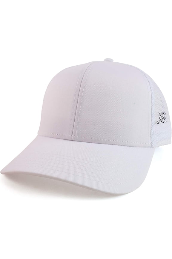 Armycrew XXL Oversize High Crown Adjustable Plain Mesh Back Trucker Baseball Cap