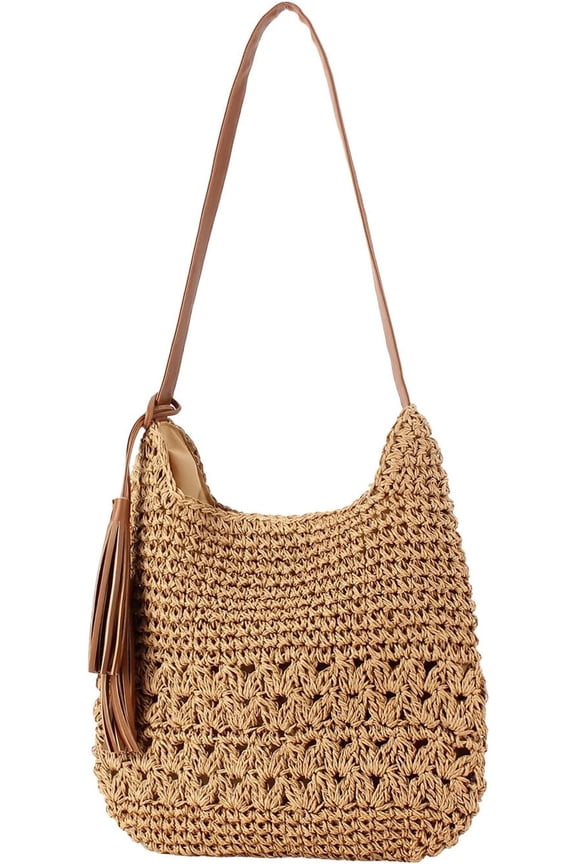 Beach Bags for Women,Summer Woven Beach Tote Straw Bag,Large Handmade Shoulder Handbags for Summer Holiday