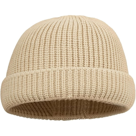 CoCoMangos Beanie for Men Women Trawler Cuffed Cap Roll-up Edge Skullcap Fisherman Beanie Soft Winter Watch Hat Knit Hats