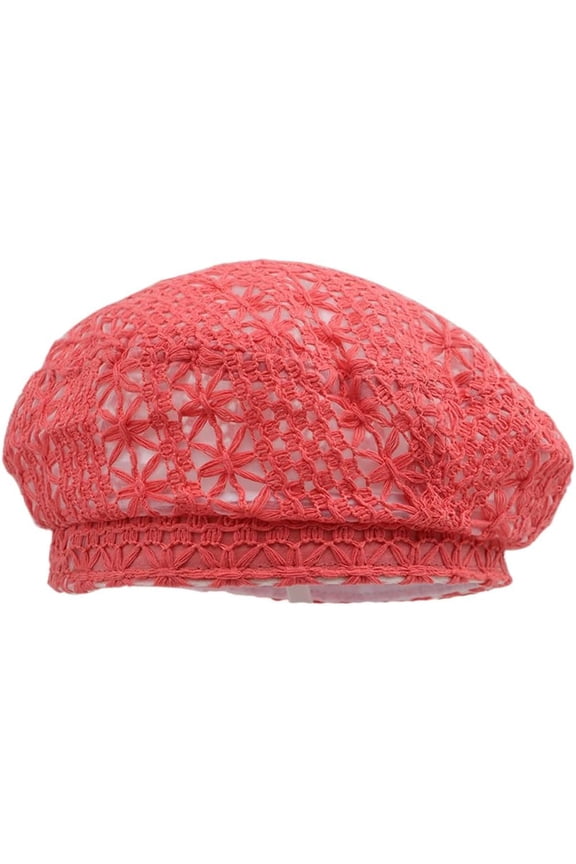 Beret Hat for Women Crochet French Style Lace Beanie Cap Summer Beach Y2k Painter Hat Travel Outdoor Sun Cap
