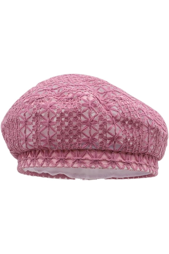 Beret Hat for Women Crochet French Style Lace Beanie Cap Summer Beach Y2k Painter Hat Travel Outdoor Sun Cap