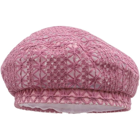 CoCoMangos Beret Hat for Women Crochet French Style Lace Beanie Cap Summer Beach Y2k Painter Hat Travel Outdoor Sun Cap