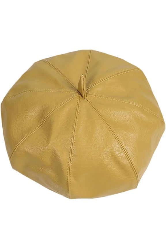 Beret Hats for Women PU Leather Autumn Winter Octagonal Cap Female Fashion Korean Womens Berets Hat