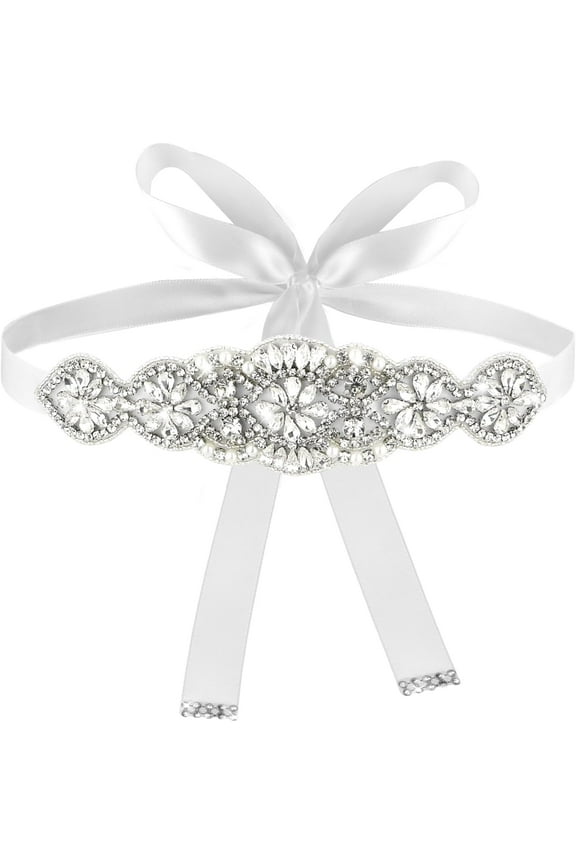 Bridal Flower Rhinestones Belt, Handcraft Bling Wedding Belt Bride Waist Belt Crystal Waistband for Women Dress