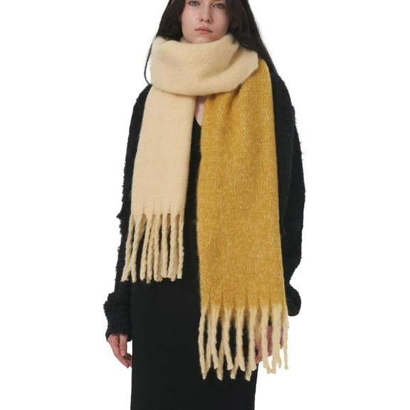 CoCoMangos Bright Color Scarf for Women Warm Pashmina Shawls and Wraps Vintage Cardigan Cape Poncho Large Scarves Fall Winter