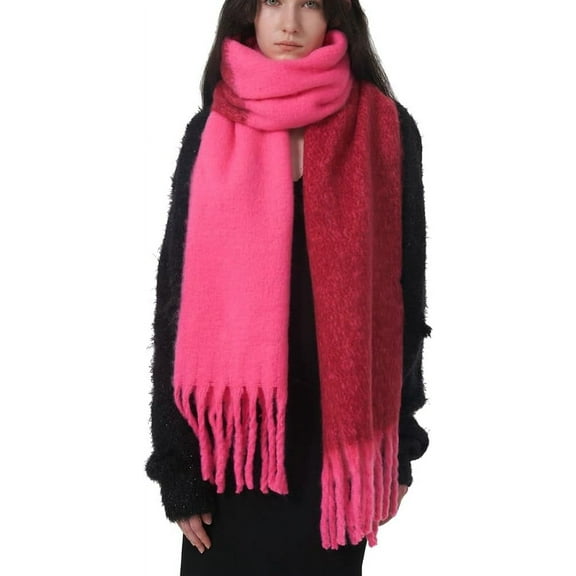 CoCoMangos Bright Color Scarf for Women Warm Pashmina Shawls and Wraps Vintage Cardigan Cape Poncho Large Scarves Fall Winter