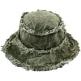 thumbnail image 1 of CoCoMangos Bucket Hat Denim Fisherman Hat for Women Fringe Wide Brim Summer UV Protection Sun Hat Distressed Beach Hat, 1 of 5