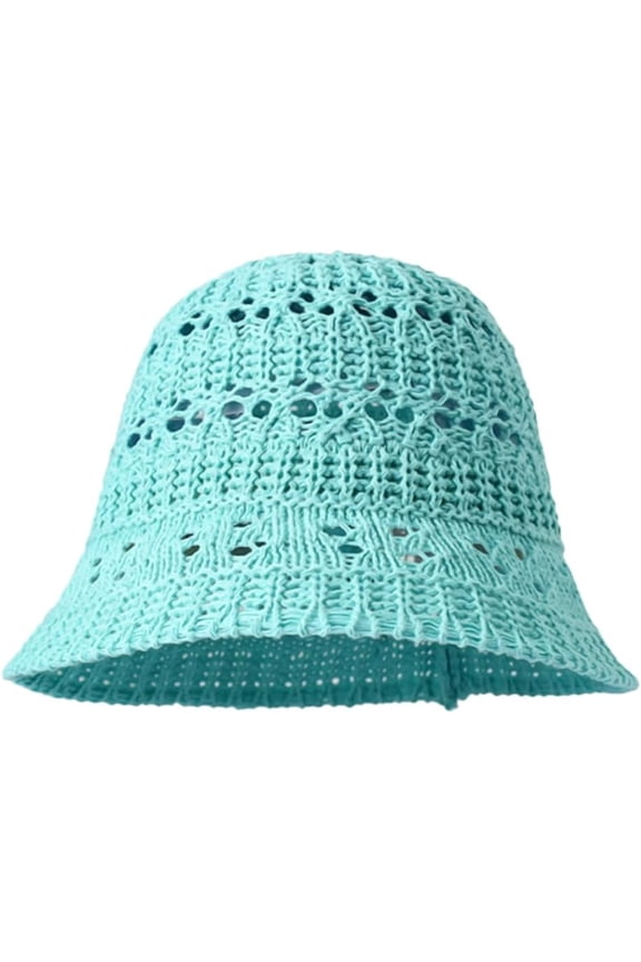 Bucket Hat for Women Crochet Wide Brim Sun Protection Hat Cutout Foldable Packable Knitted Beach Hat