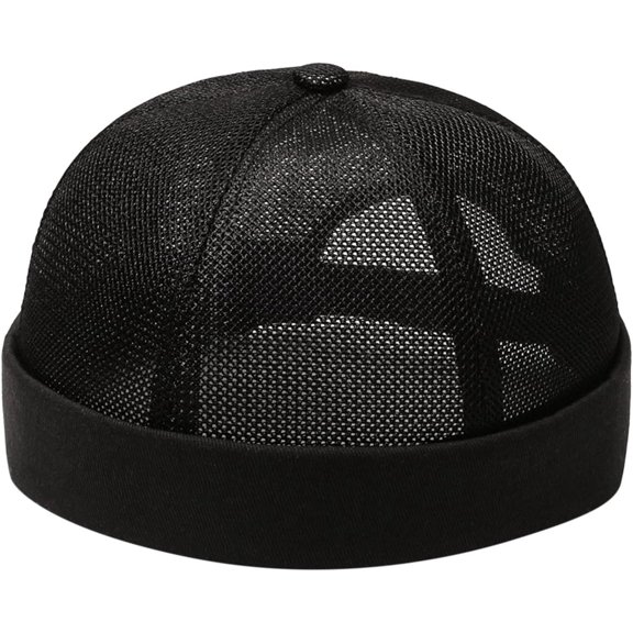 CoCoMangos Casual No Brim Docker Cap for Men Mesh Hip-Hop Brimless Hats Rolled Worker Sailor Caps Stylish Skull Cap Harbour Hat