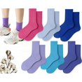 thumbnail image 1 of CoCoMangos Colorful Womens Classic Solid Ankle Fun Cute Cotton Running Athletic Dress Crew Socks 6Pairs, 1 of 8