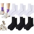 thumbnail image 1 of CoCoMangos Colorful Womens Classic Solid Ankle Fun Cute Cotton Running Athletic Dress Crew Socks 6Pairs, 1 of 8