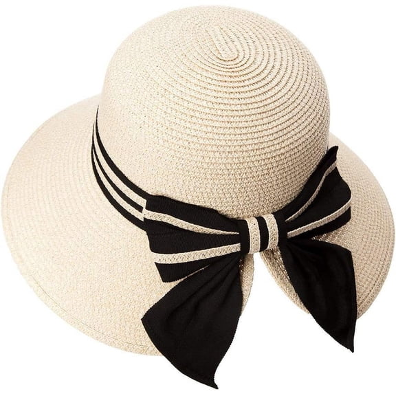 CoCoMangos Comhats Sun Hat for Womens Floppy Summer Beach Straw Hats Accessories Wide Brim SPF 50 55-64CM