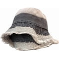 thumbnail image 1 of CoCoMangos Cotton Denim Frayed Bucket Hats for Women Patchwork Distressed Washed Floppy Jean Fisherman Wide Brim Boonie Caps, 1 of 3