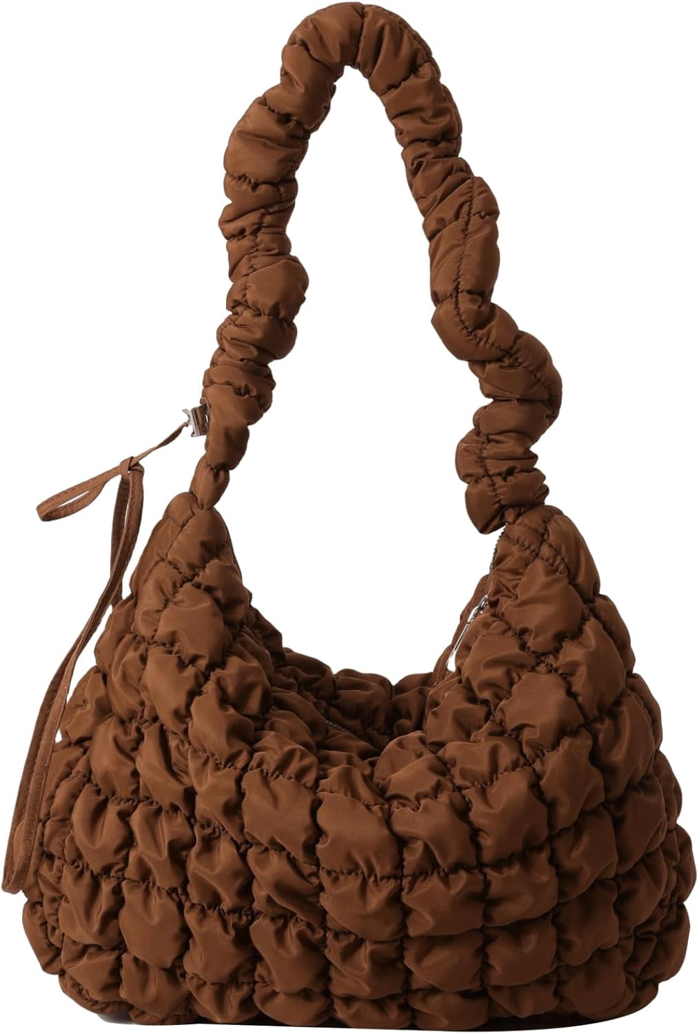 CoCoMangos Cotton Padded Shoulder Crossbody Bag for Women Large Hobos Quilted Handbag and Purses Lightweight Adjustable Shoulder Strap