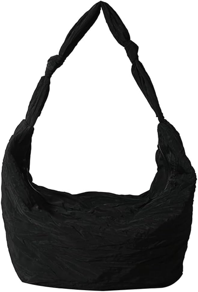 CoCoMangos Crescent Crossbody Bags for Women Nylon Shoulder Bag Purses Trendy Large Hobo Tote Bag Dumpling Bag for Travel Work