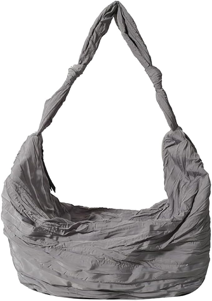 CoCoMangos Crescent Crossbody Bags for Women Nylon Shoulder Bag Purses Trendy Large Hobo Tote Bag Dumpling Bag for Travel Work