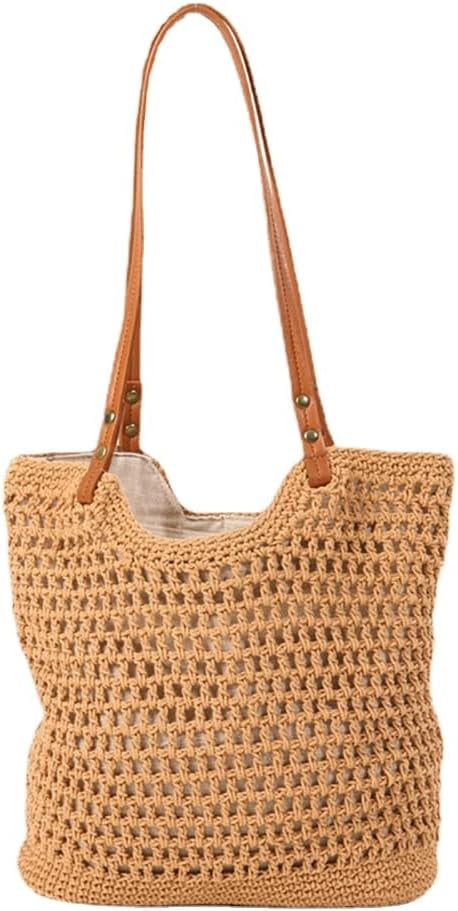 CoCoMangos Crochet Bags for Women Summer Beach Mesh Tote Bag Aesthetic Shoulder Bag Grunge Hippie Knitted Boho Bag