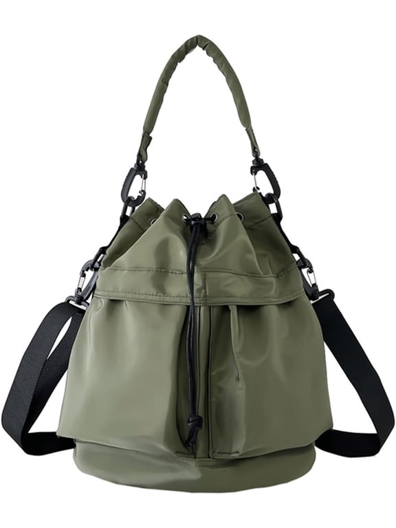 Crossbody Bucket Bags for Women, Canvas Bucket Bag Drawstring Purse Mini Hobo bag Shoulder Handbags