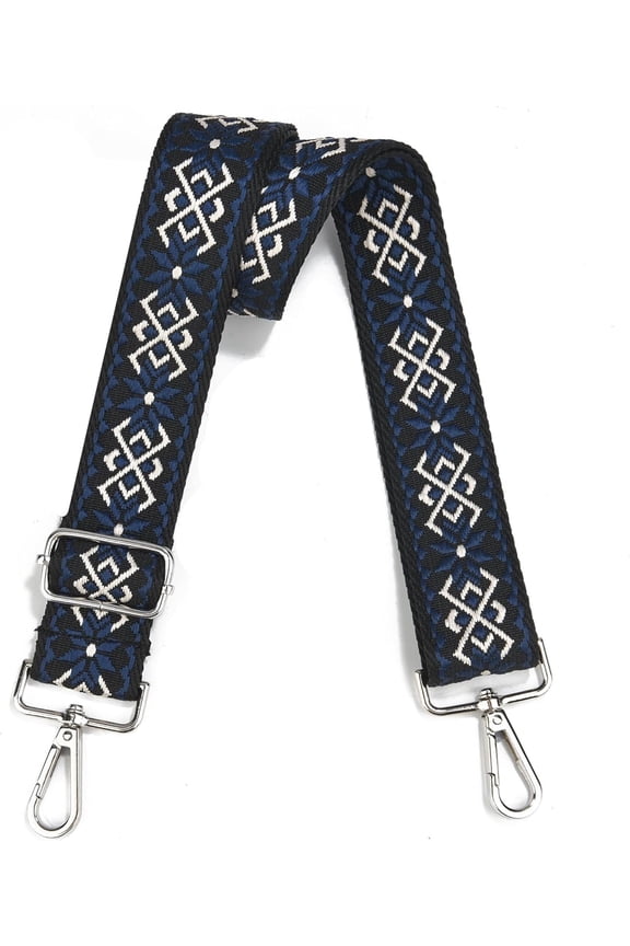 Crossbody Straps for Purses Silver Hardware Purse Strap Wide Shoulder Strap Adjustable Replacement,Retro Jacquard Embroidery for Shoulder Bags