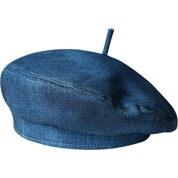 CoCoMangos Denim Beret Hat Breathable Cotton Jeans Retro Style British Beanie Hat for Women Girls