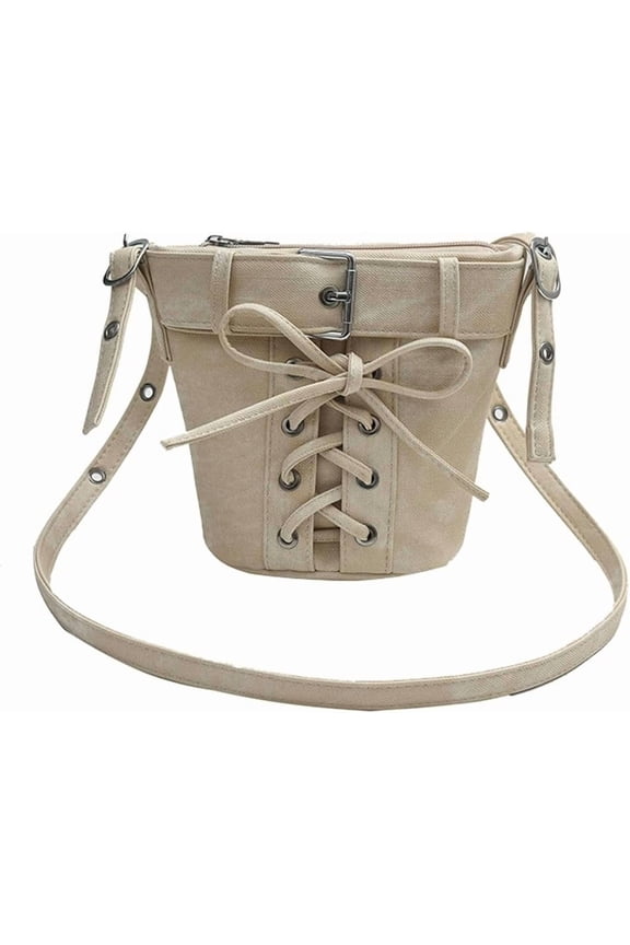 Denim Mini Bucket Bag for Women Jean Purses Y2k Shoulder Bags Handbag Casual Retro Denim Crossbody Bags Hobo Bag