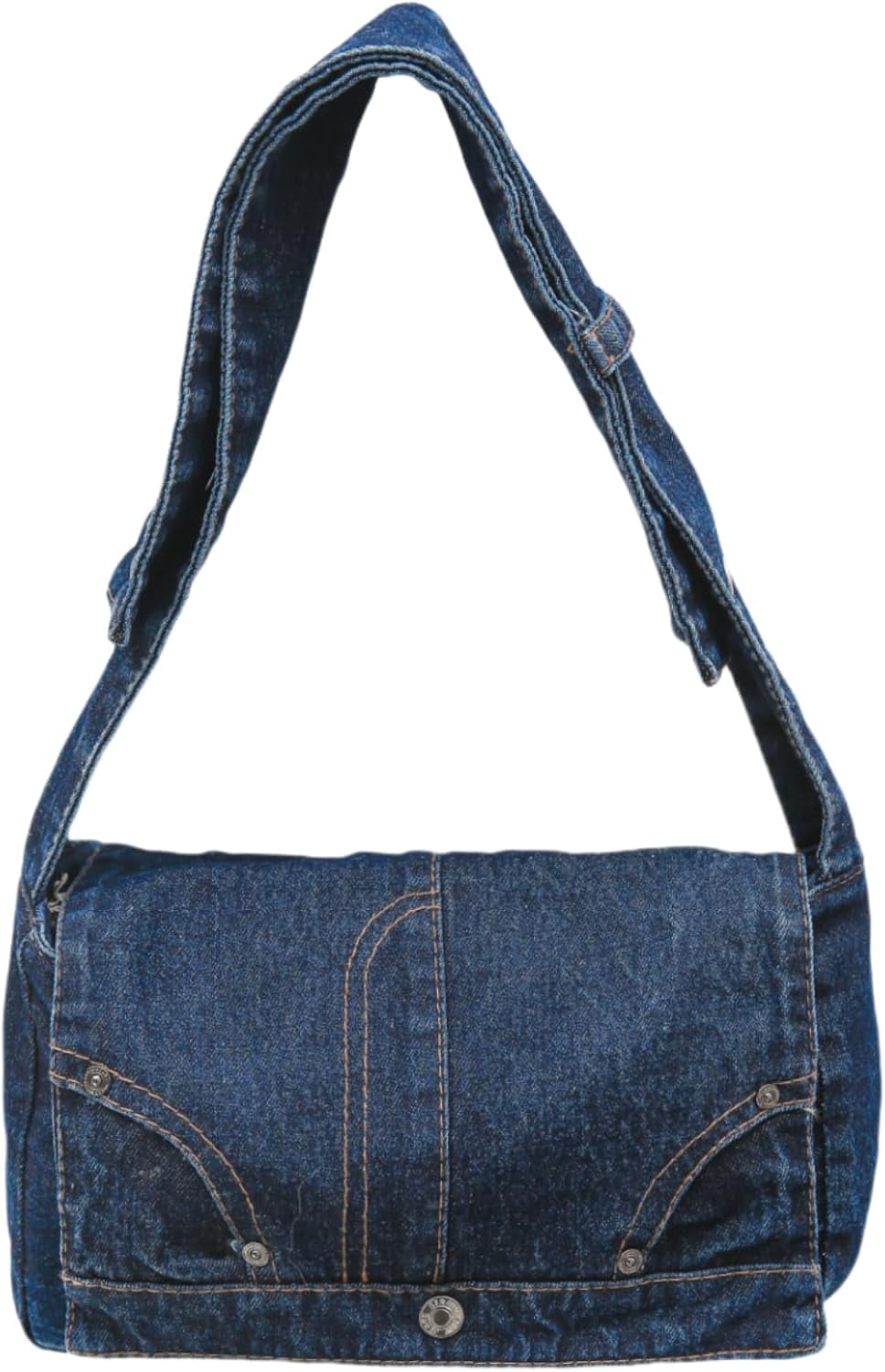 CoCoMangos Denim Shoulder Bag for Women Satchels Large Crossbody Handbag Jean Casual Tote Purse