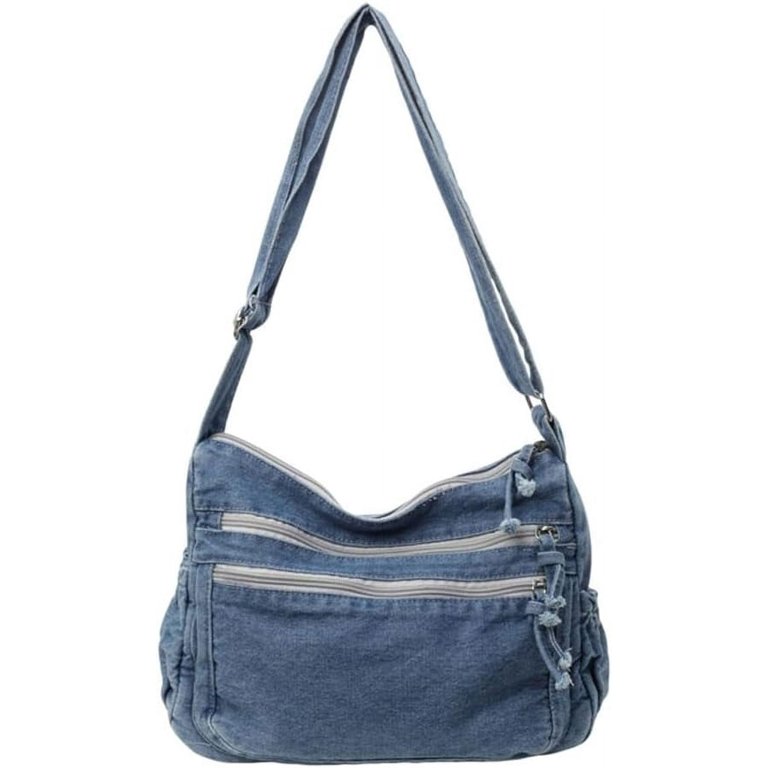 CoCoMangos Denim Tote Bag for Women Canvas Messenger Bag