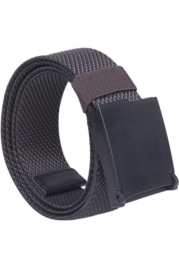Elastic Stretch Men's Webbing Belt, Lightweight Outdoor Flip Top Buckle Belt 1.5" Checkpoint Friendly