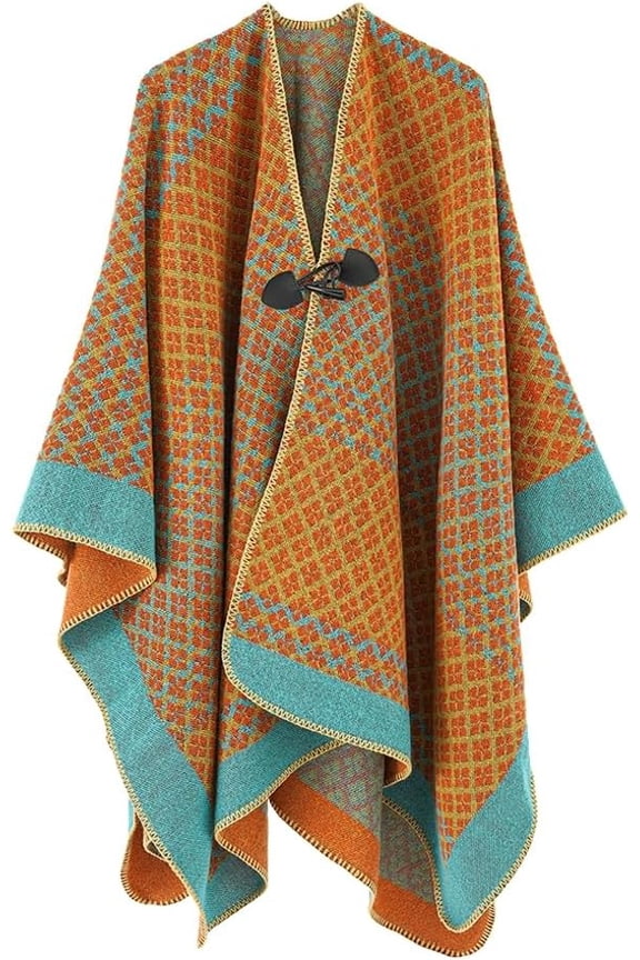 Ethnic Style Pashmina Shawl Wraps for Women Warm Blanket Cardigan Travel Scarf for Women Windproof Poncho Cape Coat