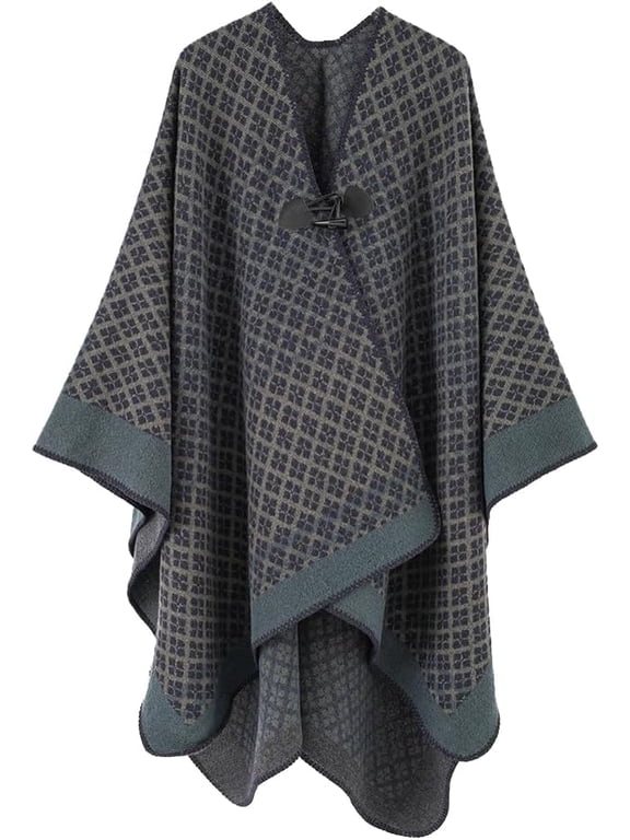 Ethnic Style Pashmina Shawl Wraps for Women Warm Blanket Cardigan Travel Scarf for Women Windproof Poncho Cape Coat