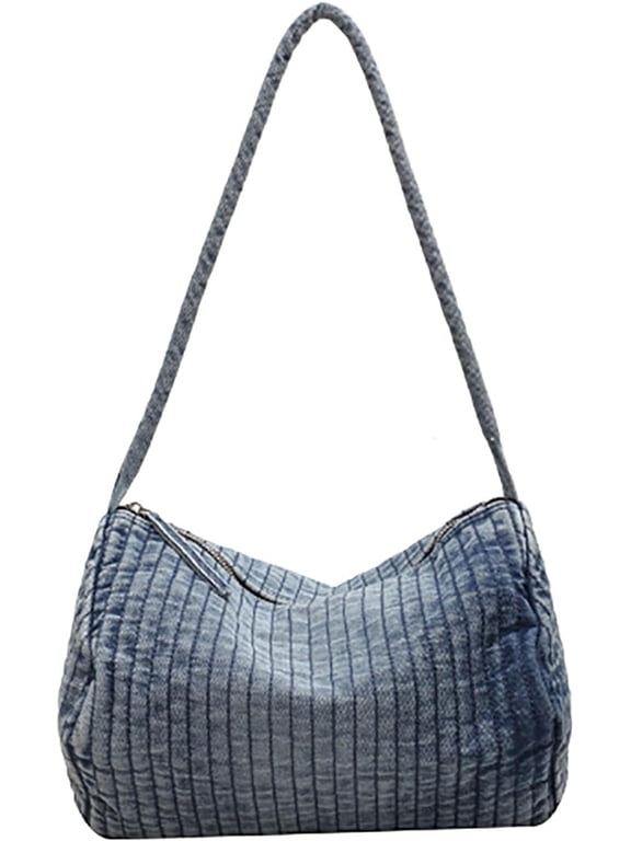 Floppy Hobo Bags for Women Vintage Y2k Shoulder Bag Jean Everything Tote Bag Denim Carryall Bag Handbag for Travel Daily