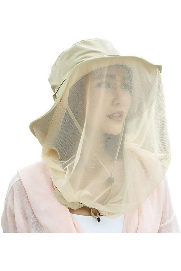 Head Net Hat, Safari Sun Hat with Veil Mesh Protection from Insect