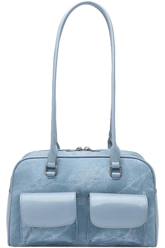 Hobo Handbags for Women PU Leather Trendy Tote Bag Fashion Purse Zipper Casual Shoulder Bag with 2 Outer Pockets