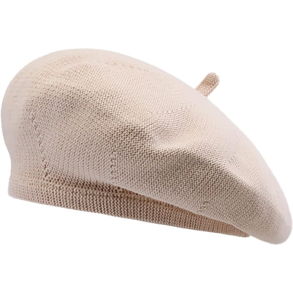 CoCoMangos Knit French Beret Hats for Women Winter Fashion Solid Color Artist Cap Lady Lightweight Casual Classic Berets
