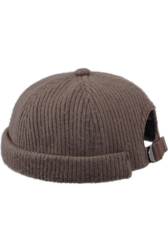 Knitted Docker Hat Retro Brimless Hat Fisherman Beanie Skullcap Rolled Cuff Harbour Hat Leon Hat for Autumn Winter