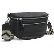 COCOMANGOS Leather Fanny Pack Crossbody Sling Bag for Women Waist Bag Travel Belt Bags Bum Bag Gifts for Women Men
