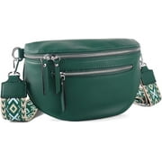 COCOMANGOS Leather Fanny Pack Crossbody Sling Bag for Women Waist Bag Travel Belt Bags Bum Bag Gifts for Women Men