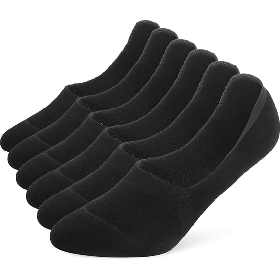 CoCoMangos Leotruny 6 Pairs Unisex Thick Cushion Athletic Cotton Non Slip Low Cut Flat Liner No Show Socks