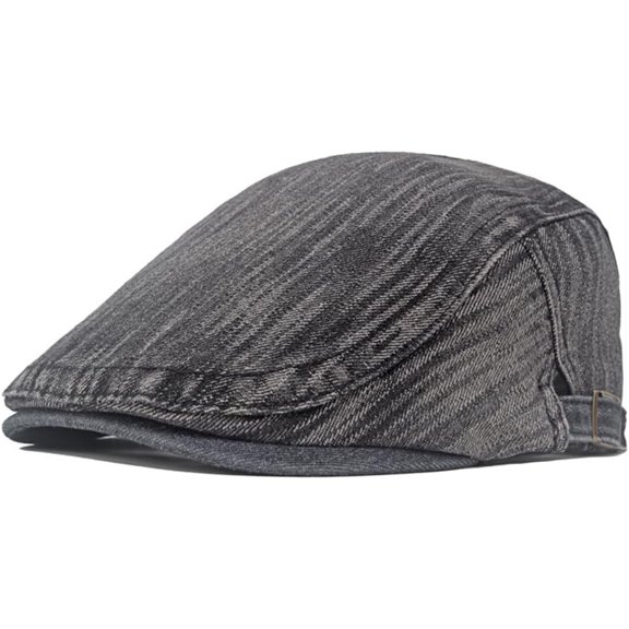 CoCoMangos Men Denim Newsboy Flat Cap Peaked Golf Driver Cabbie Cycling Ivy Hat