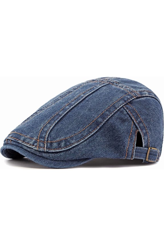 Men Denim Newsboy Hats Adjustable Berets Hats Ivy Gatsby Cabbie Driving Flat Caps