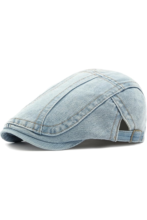 Men Denim Newsboy Hats Adjustable Berets Hats Ivy Gatsby Cabbie Driving Flat Caps