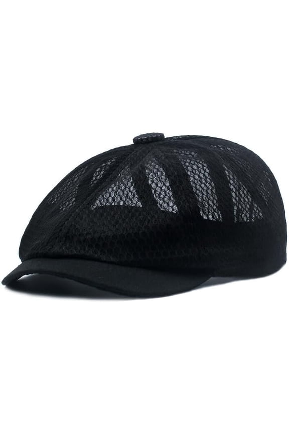 Men Mesh Octagonal Newsboy Flat Hat Summer Sun Duckbill Ivy Cap