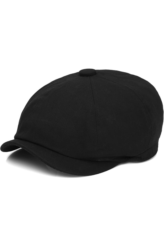 Men's 8 Panel Newsboy Cap Vintage Painter Beret Herringbone Cabbie Flat Cap