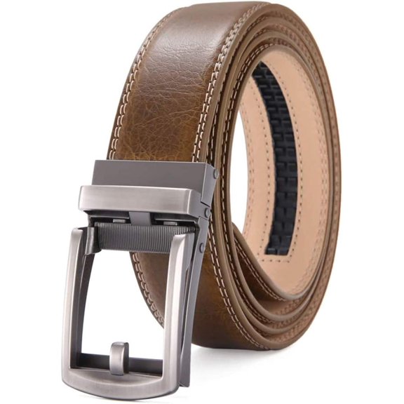 CoCoMangos Men's Belt, Slide Ratchet Belt for Men with Genuine Leather 1 3/8,Trim to Fit