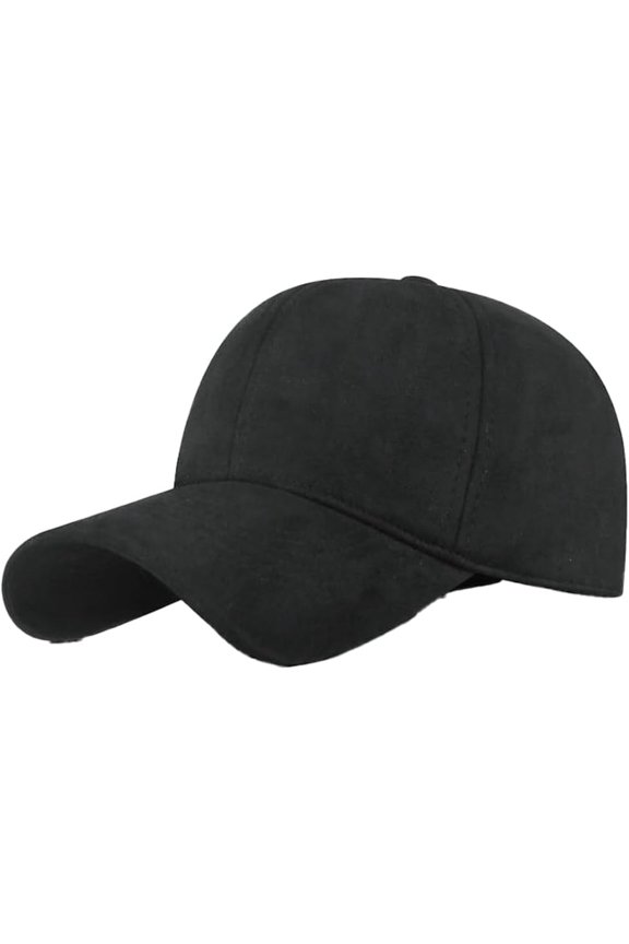 Men's Women's Suede Baseball Hat Classic Solid Color Adjustable Trucker Cap Outdoor Baseball Hat for Winter