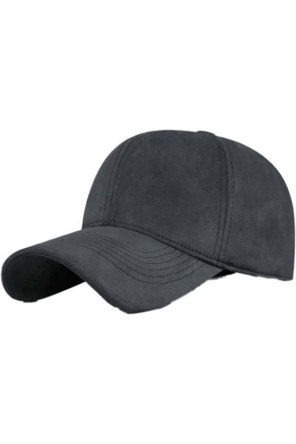Men's Women's Suede Baseball Hat Classic Solid Color Adjustable Trucker Cap Outdoor Baseball Hat for Winter