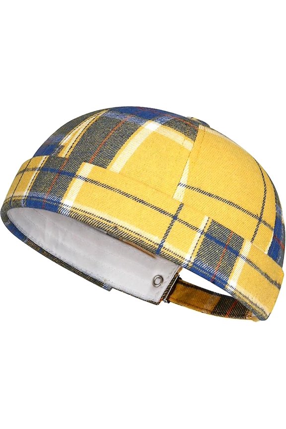 Mens Docker Cap Brimless Skullcap Sailor Cap Rolled Cuff Retro Beanie Hat