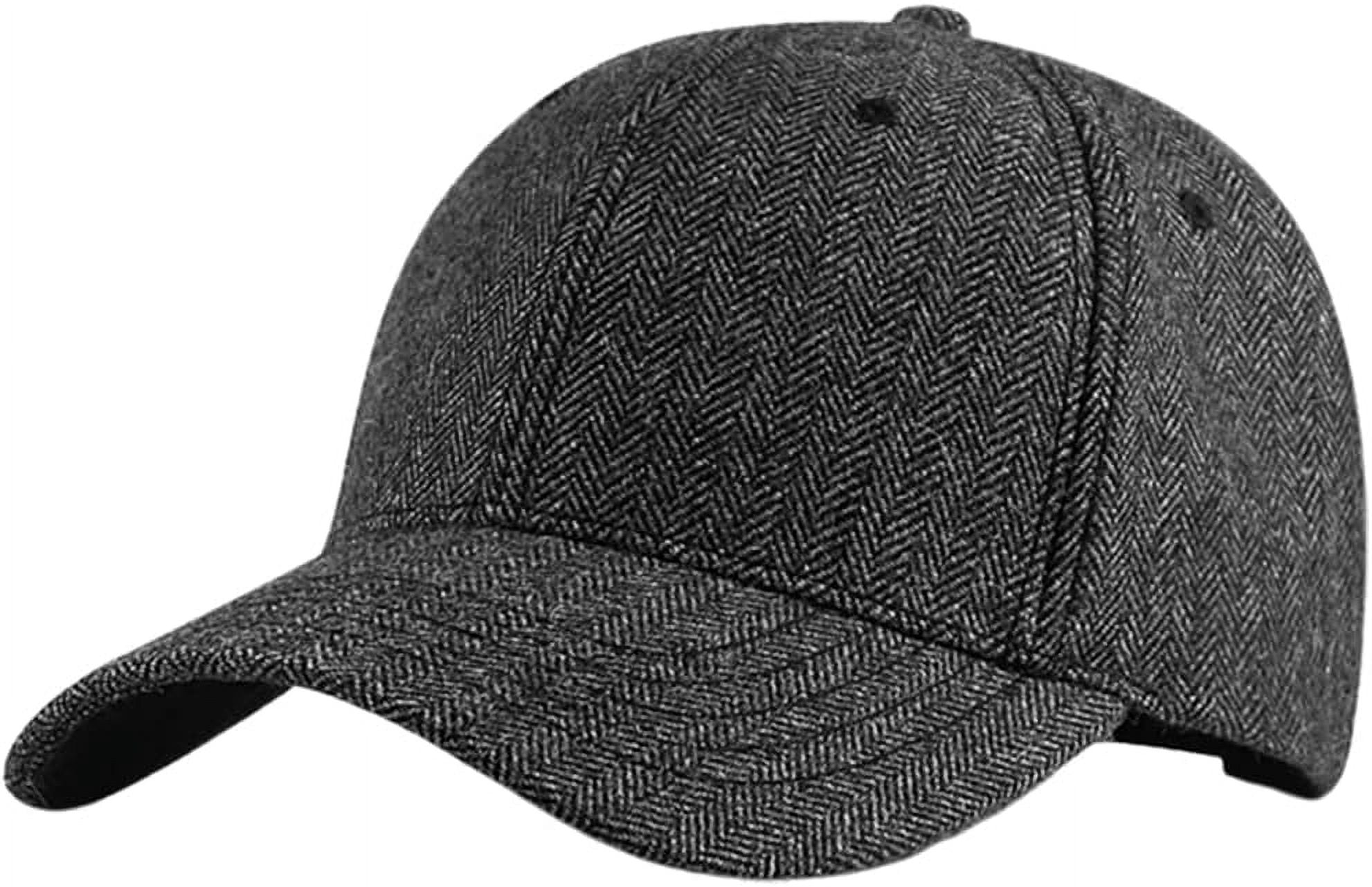 CoCoMangos Mens Warm Baseball Cap Wool Tweed Classic Thick Winter Driving Hat Casual Fashion Dad Hat Fishing Golf Ski Hat